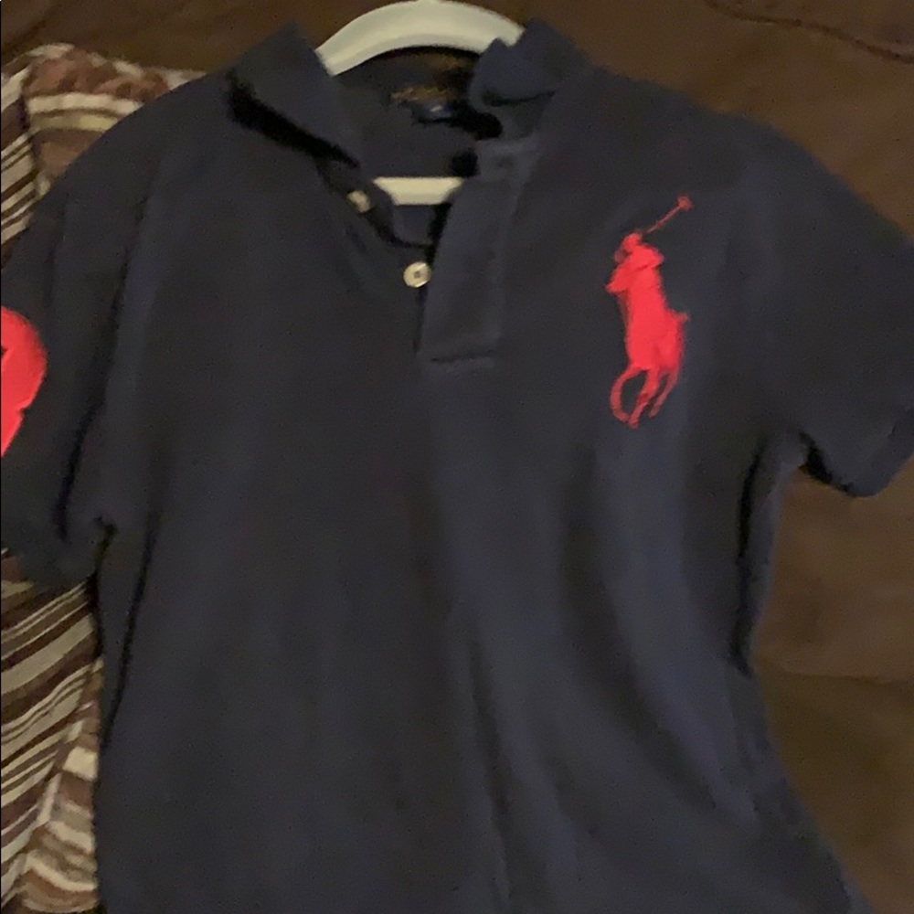 Kids blue polo collared shirt